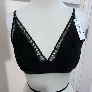 Soma Elegant Black Lace Trim Bralette